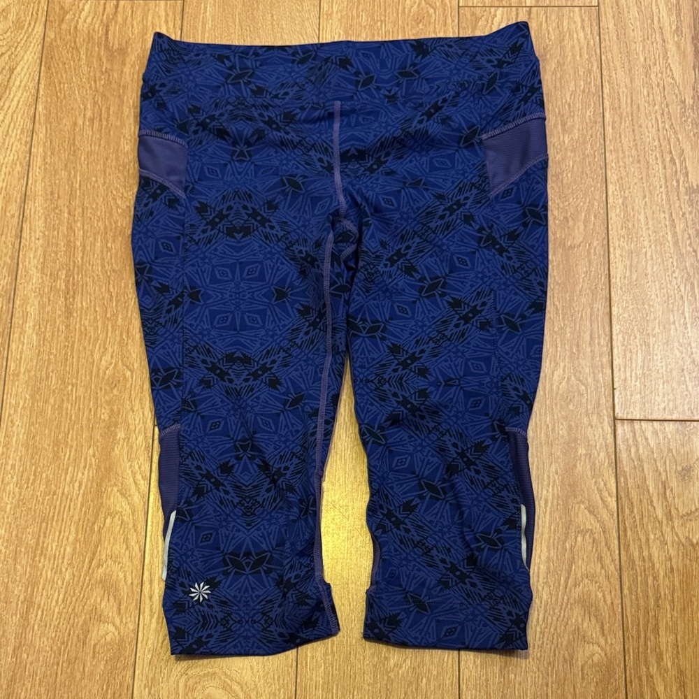Athleta Kids Navy Geometric Leggings